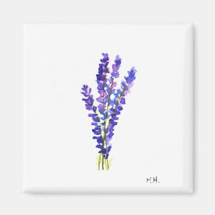 Aimant Lavender herbs garden kitchen vintage watercolor