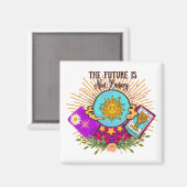 Aimant L'avenir est Crystal Ball non binaire (Recto/Verso)