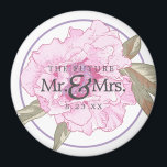 Aimant L'Avenir Mariage Floral M & Mme Sauvez La Date<br><div class="desc">Une façon unique d'annoncer la date de sauvegarde pour votre mariage. Envoyez-moi un courriel à JMR._Designs@yahoo.com si vous avez besoin d'aide ou si vous avez une demande spéciale.</div>