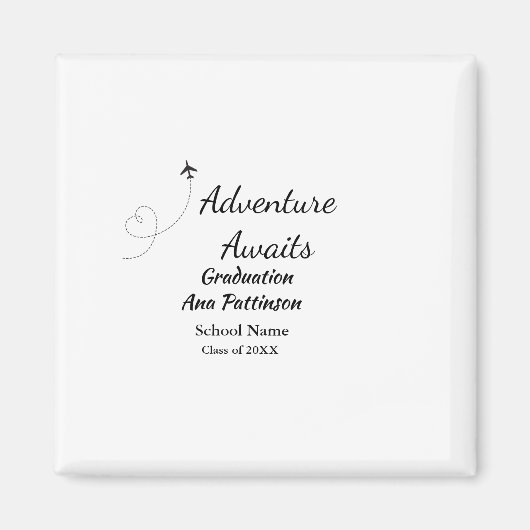 Aimant L'aventure attend le diplôme ajouter le nom année (Devant)