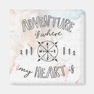 Aimant L'aventure du voyageur du monde est où mon coeu