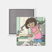 Aimant Laver les mains (Recto/Verso)