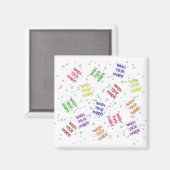 Aimant Lavez Vos Mains Bulles Motif multicolore (Recto/Verso)