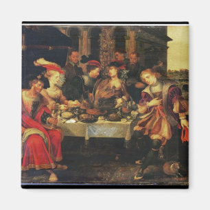 Aimant Lazare à la table de l'homme riche, 1618 (huile su