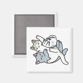 Aimant Laze Furr Days - Cute Lazy Cats Design (Recto/Verso)