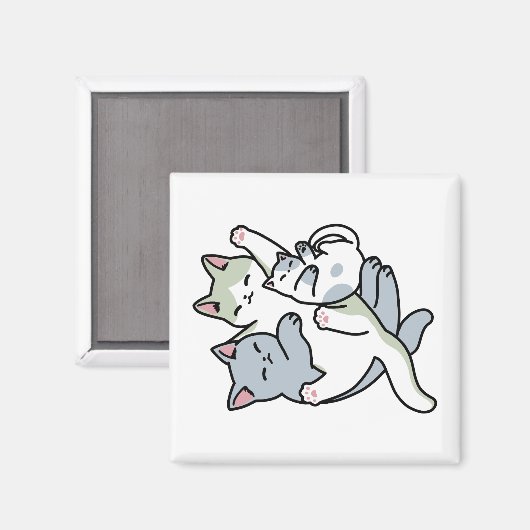 Aimant Laze Furr Days - Cute Lazy Cats Design (Recto/Verso)