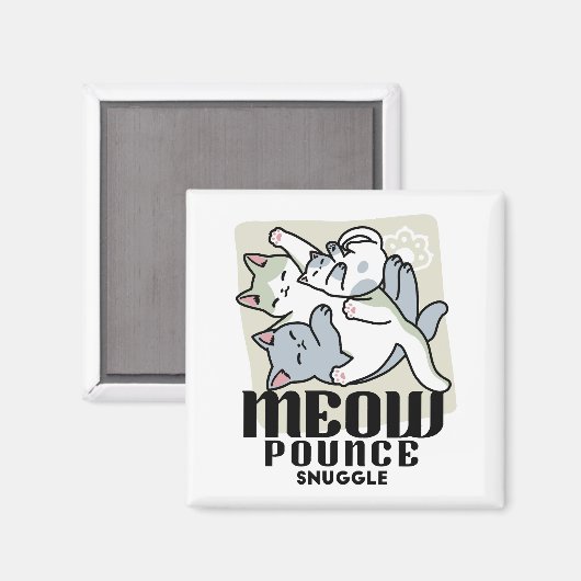 Aimant Laze Furr Days - Cute Lazy Cats Design (Recto/Verso)