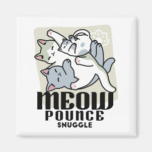 Aimant Laze Furr Days - Cute Lazy Cats Design