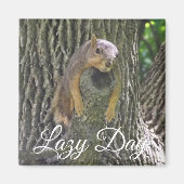 Aimant Lazy Day Funny Squirrel dormir à Tree (Devant)