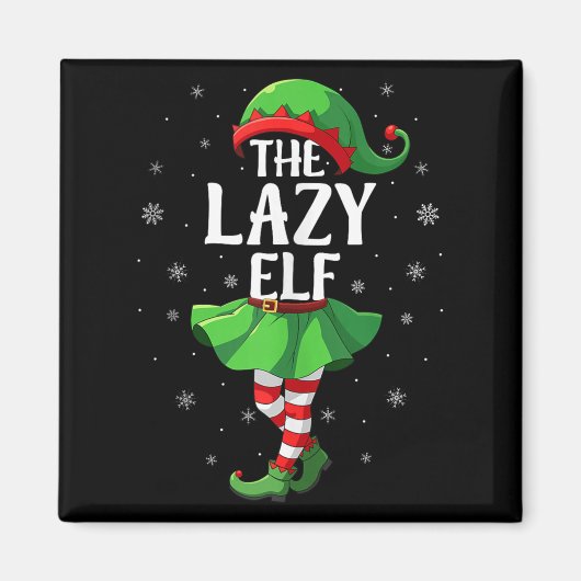 Aimant Lazy Elf Christmas Girls Women Elf Squad Xmas Fami (Devant)