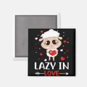 Aimant Lazy in Love Sheep pour célibataires de la Saint-V (Recto/Verso)