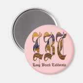 Aimant LBC - Long Beach California - Océan (Recto/Verso)