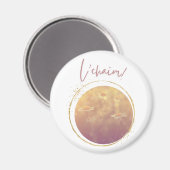 Aimant L'chaim (Toast avec Fleur sauvage) (Recto/Verso)