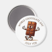 Aimant Le 7 juillet est la Journée mondiale du chocolat (Recto/Verso)