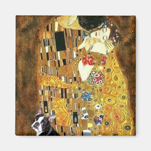 Aimant Le baiser - Boston Terrier #4 (Devant)