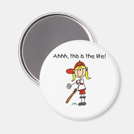 Aimant Le baseball est la vie (Recto/Verso)