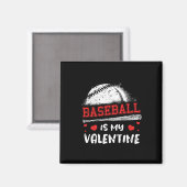 Aimant Le Baseball Est Mon Saint Valentin Saint Valentin (Recto/Verso)