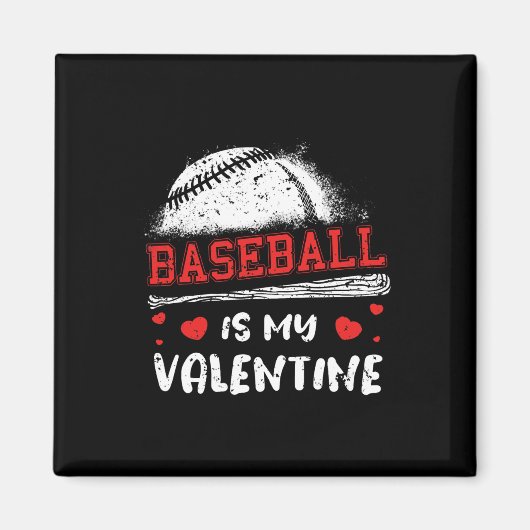 Aimant Le Baseball Est Mon Saint Valentin Saint Valentin (Devant)