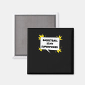 Aimant Le basket-ball est ma superpuissance (Recto/Verso)