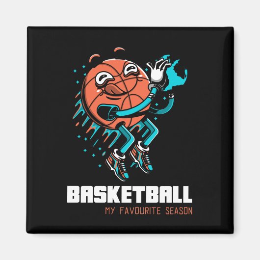 Aimant Le Basket-Ball Est Mon Favori Saison Fun (Devant)