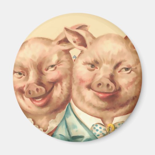 Aimant Le beau couple de cochon (Devant)