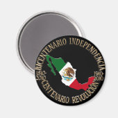 Aimant Le bicentenaire et le centenaire du Mexique (Recto/Verso)
