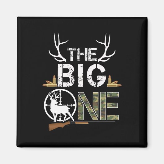 Aimant Le Big One Birthday Boy Deer Hunter Camouflage 1s (Devant)