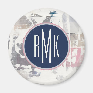 Aimant Le blanc du monogramme   cultivent