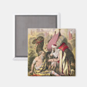 Aimant Le Bon Samaritain, tiré d'une bible imprimée par E (Recto/Verso)