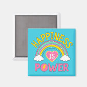 Aimant Le bonheur est Power Rainbow (Recto/Verso)