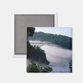 Aimant Le brouillard dérive sous le pont Deception Pass à (Recto/Verso)