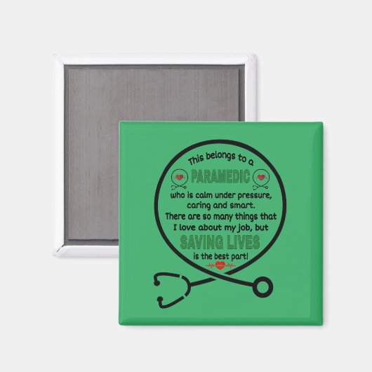 Aimant Le cadeau de Paramedic. Cela Appartient À Un Param (Recto/Verso)