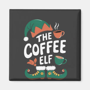 Aimant Le café elf amusant Noël elf Louvain de caféine