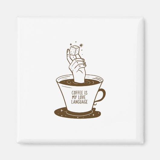 Aimant Le Café Est Ma Langue D'Amour (Devant)
