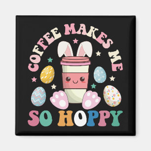 Aimant Le café me rend tellement heureux comme un lapin d