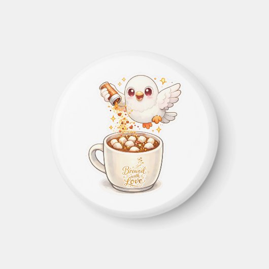 Aimant le café pailleté de pidgy v1  (Devant)