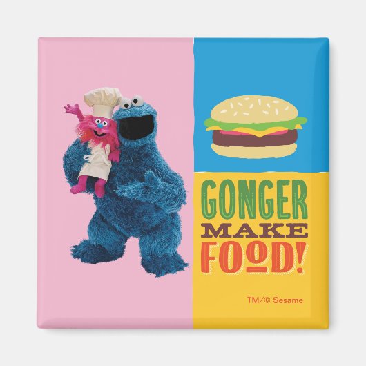 Aimant Le camion gastronomique de Cookie Monster | Gonger (Devant)