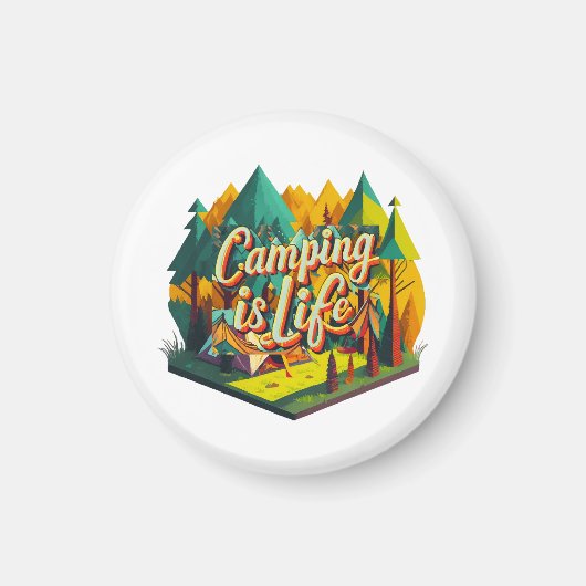Aimant Le camping est la vie (Devant)