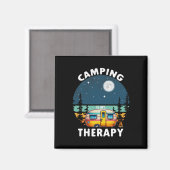 Aimant Le camping est ma thérapie (Recto/Verso)