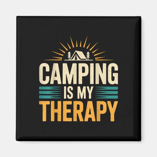 Aimant Le camping est ma thérapie (Devant)