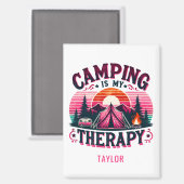 Aimant Le Camping Est Ma Thérapie (Recto/Verso)