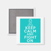 Aimant Le cancer de l'ovaire se calme et se bat (Recto/Verso)