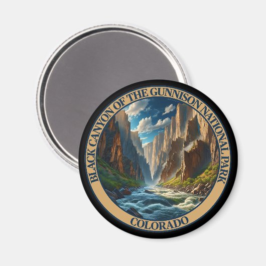 Aimant Le canyon noir du parc national Gunnison (Recto/Verso)