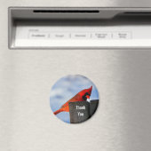 Aimant Le cardinal rouge sur le Merci en bois (In Situ (Lave-vaisselle))