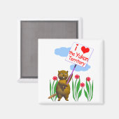 Aimant Le castor canadien aime le Yukon (Recto/Verso)