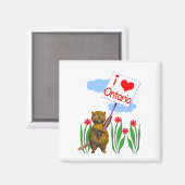 Aimant Le castor canadien aime l'Ontario (Recto/Verso)