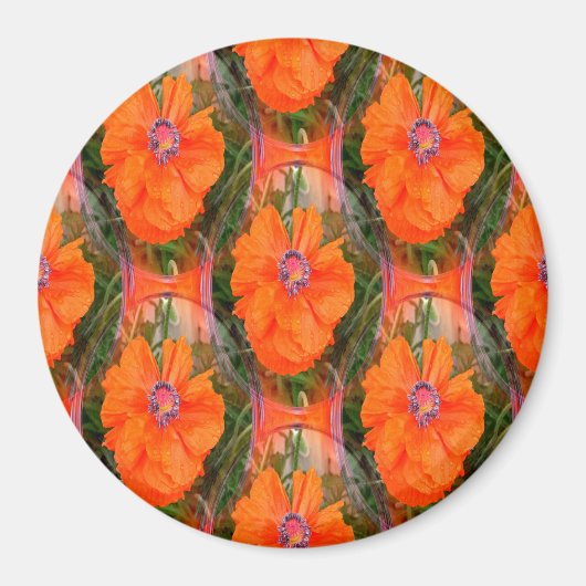 Aimant Le champ de pavot chinois... (Devant)