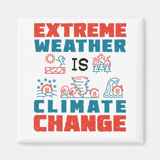 Aimant Le Changement Climatique Est Un Temps Extrême (Devant)