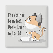 Aimant Le chat a été nourri (Devant)