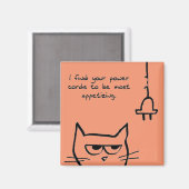 Aimant Le chat aime les cordons de puissance - Amant amus (Recto/Verso)